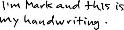 Mark Simonson's handwriting